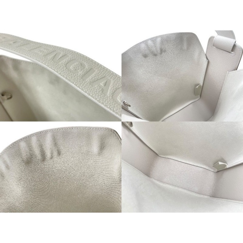 Balenciaga Bag North Shoulder White Leather South Tote Bag - Picture 9 of 10